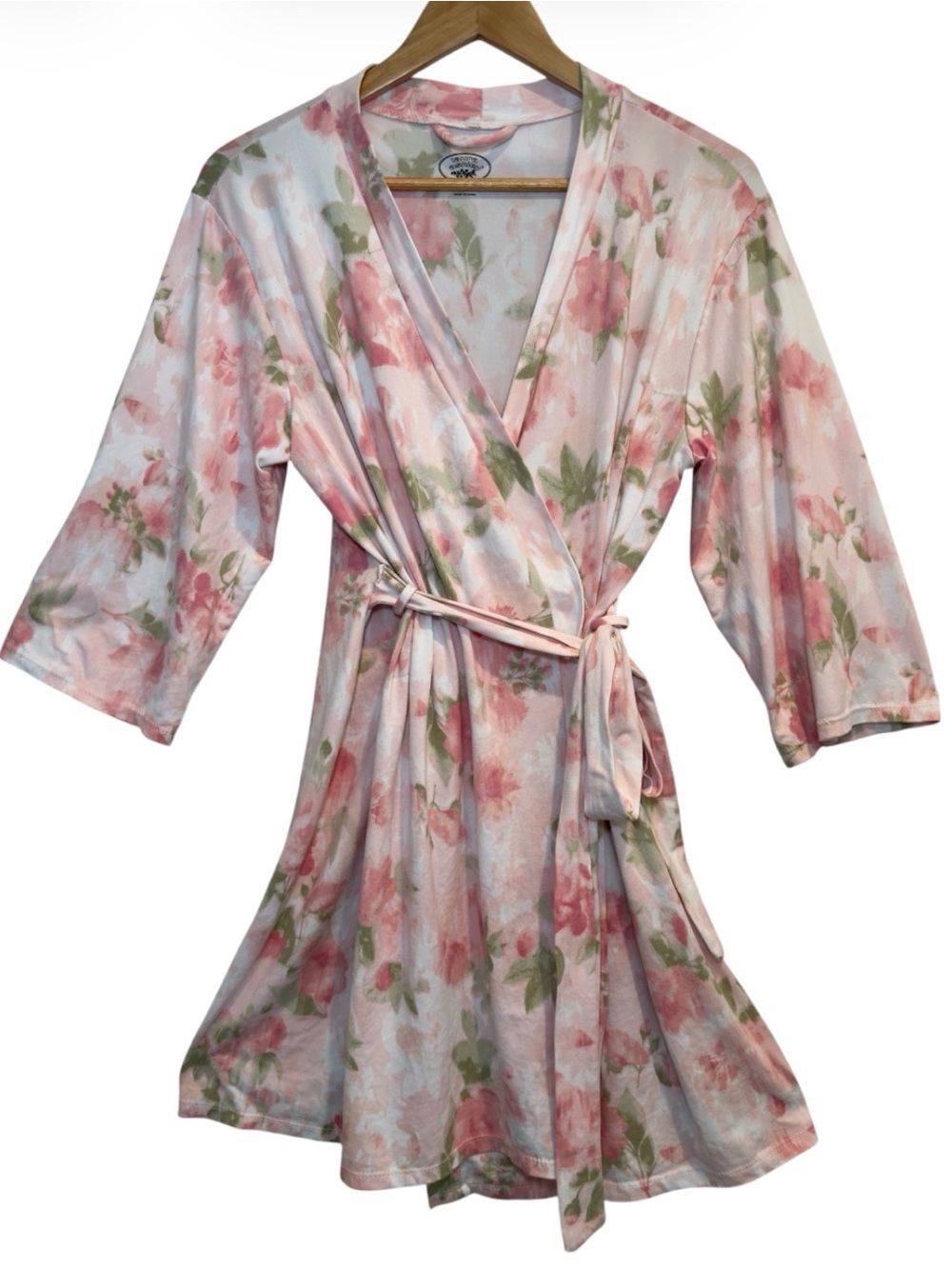 Laura Ashley Pink Floral Lightweight Robe – Size Medium